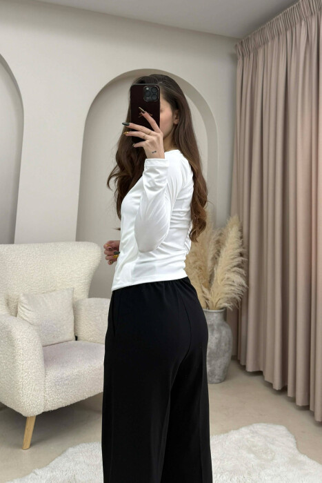 BLUZE NJE NGJYRESHE ME DETAJ FLORIRI PER FEMRA NE NGJYRE TE BARDHE - 4