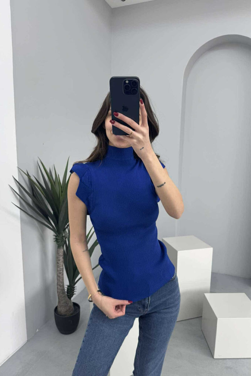 BLUZË NJË NGJYRËSHE PËR FEMRA NË NGJYRËN BLU - 2