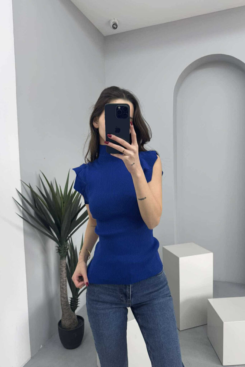 BLUZË NJË NGJYRËSHE PËR FEMRA NË NGJYRËN BLU - 3