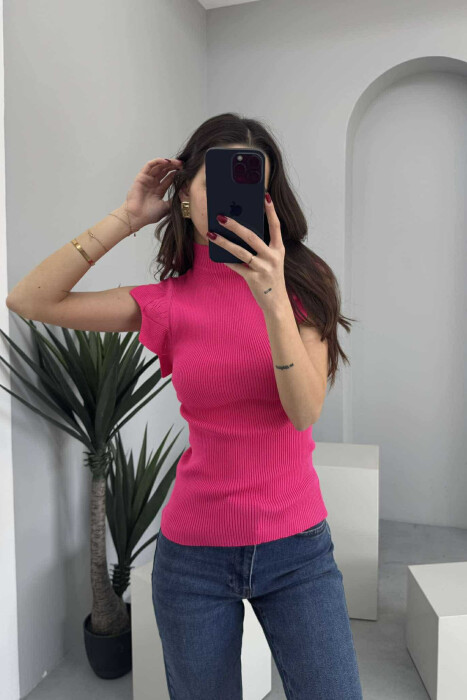 BLUZË NJË NGJYRËSHE PËR FEMRA NË NGJYRËN ÇIKLAMI - 2