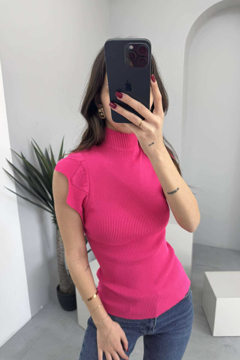 BLUZË NJË NGJYRËSHE PËR FEMRA NË NGJYRËN ÇIKLAMI - 3