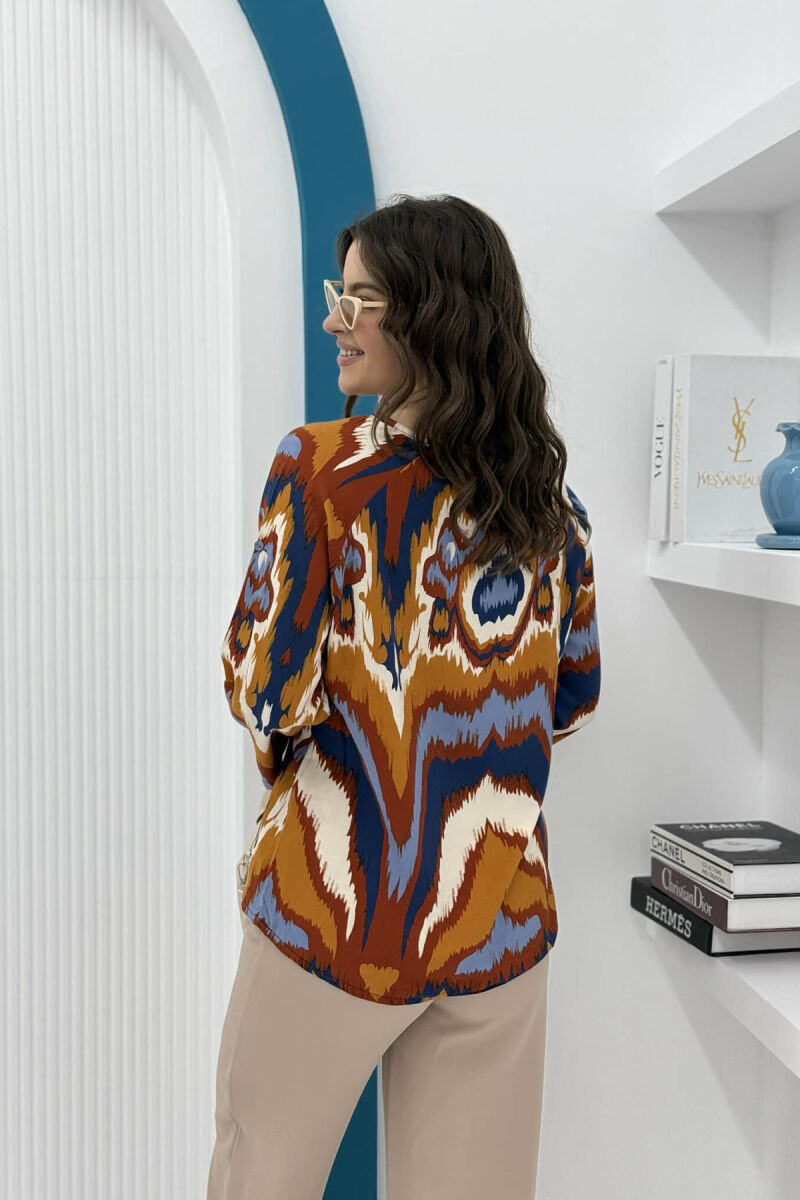 BOHO STYLE WOMEN SHIRT BROWN/KAFE - 4