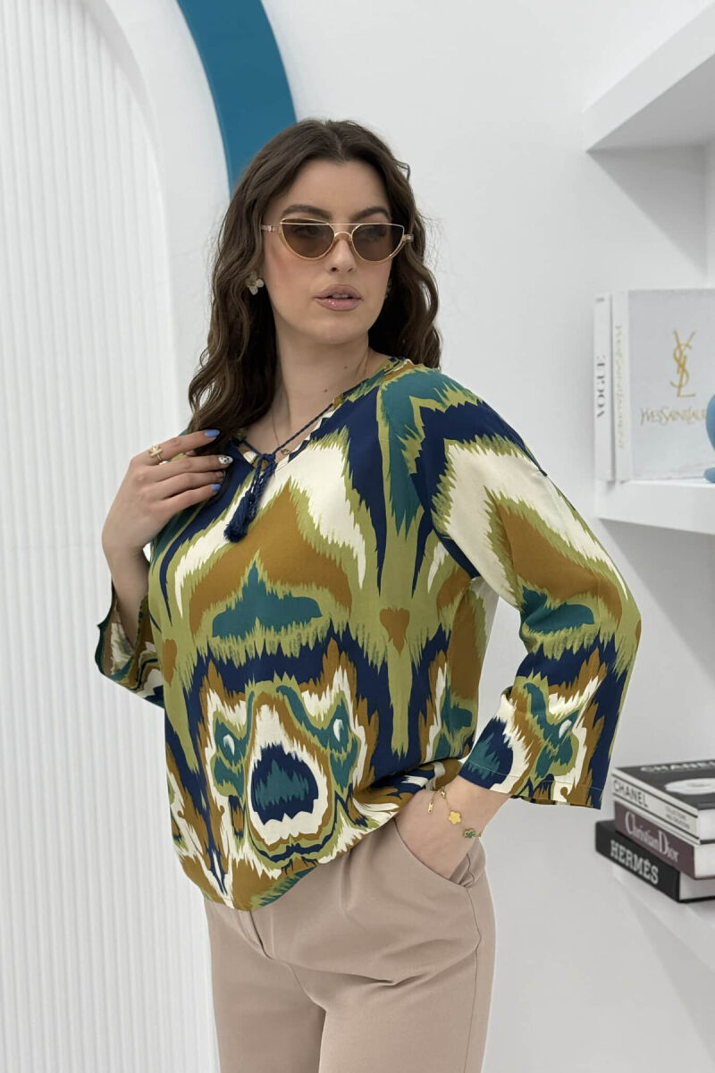 BOHO STYLE WOMEN SHIRT GREEN/JESHILE - 2