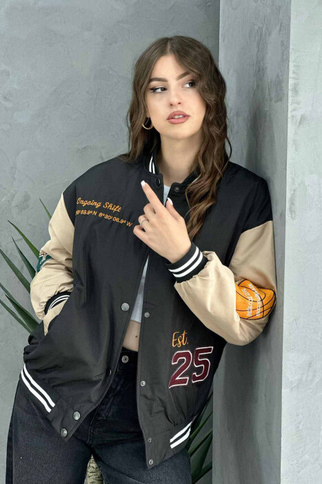 BOMBER WOMEN JACKET BLACK/ E ZEZE - KLAUDIO FASHION