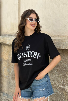 BOSTON COTTON WOMEN T-SHIRT BLACK/ E ZEZE 