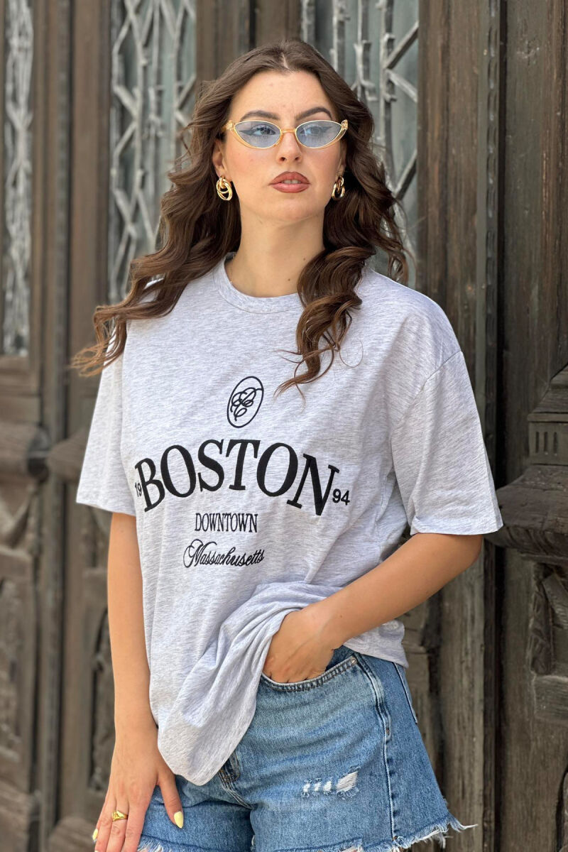 BOSTON COTTON WOMEN T-SHIRT GREY/GRI - 1