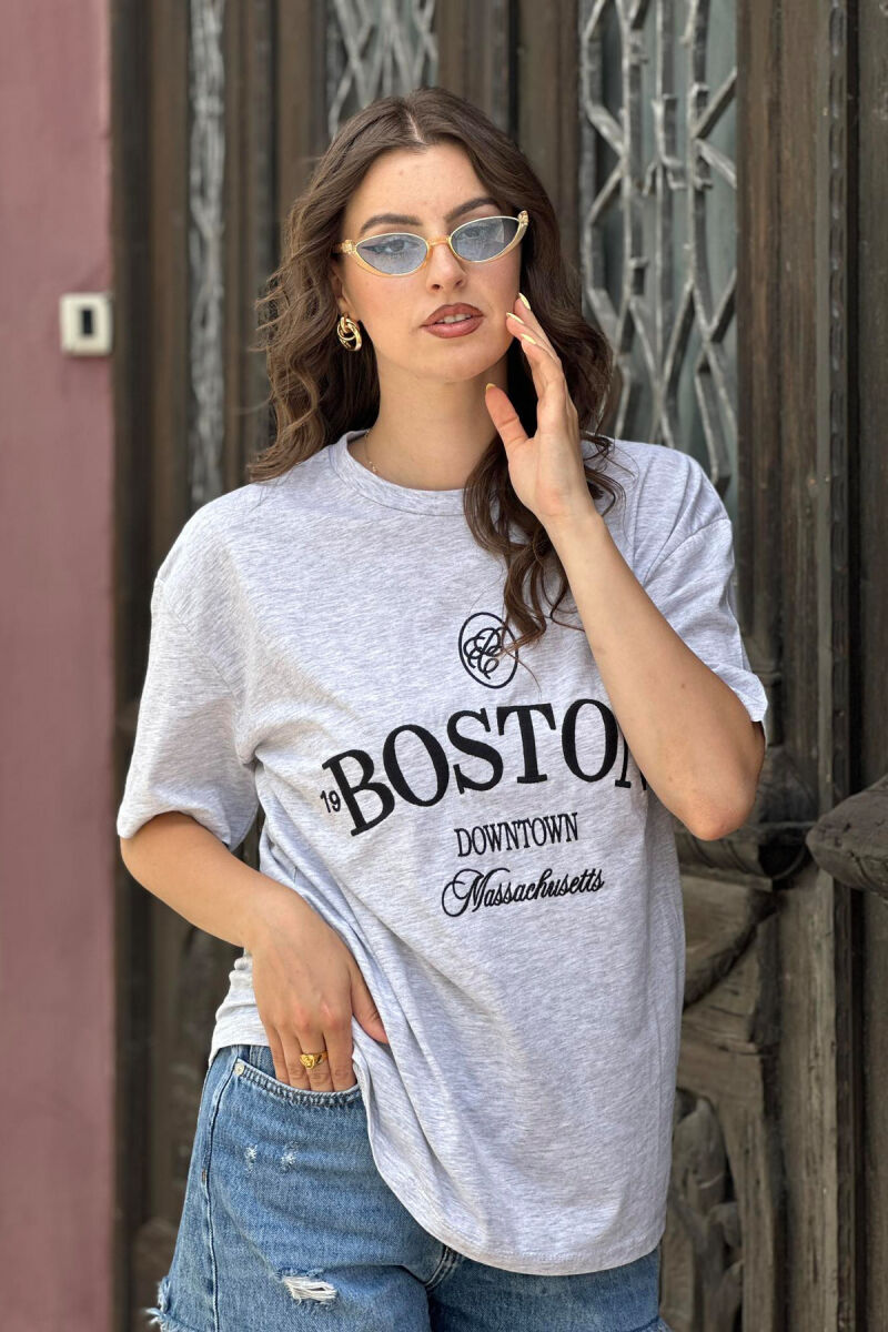 BOSTON COTTON WOMEN T-SHIRT GREY/GRI - 3