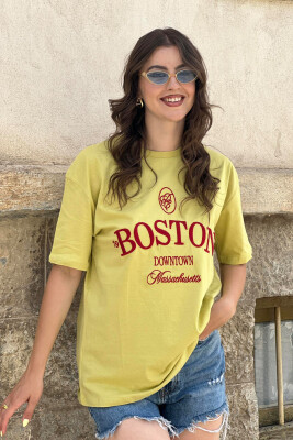 BOSTON COTTON WOMEN T-SHIRT LIGHT GREEN/JEZB 