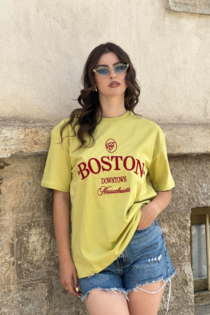 BOSTON COTTON WOMEN T-SHIRT LIGHT GREEN/JEZB - 2