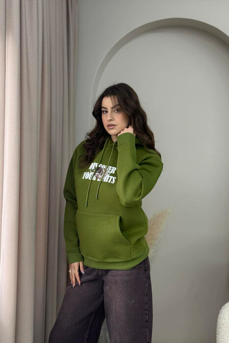 HOODIE ME PUSH DHE DIZAJN NGA TE DY ANET PËR FEMRA NE NGJYRE ULLI - 