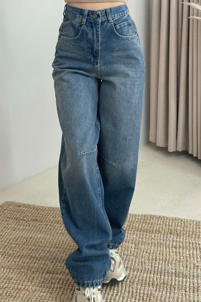 BOYFRIEND STYLE WOMAN JEANS DARK BLUE/BEE - 4
