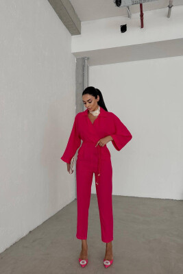 BRAID DETAILS WOMAN JUMPSUIT FUCHSIA/CIKLAMI 