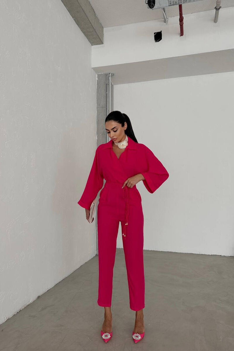 BRAID DETAILS WOMAN JUMPSUIT FUCHSIA/CIKLAMI - 1