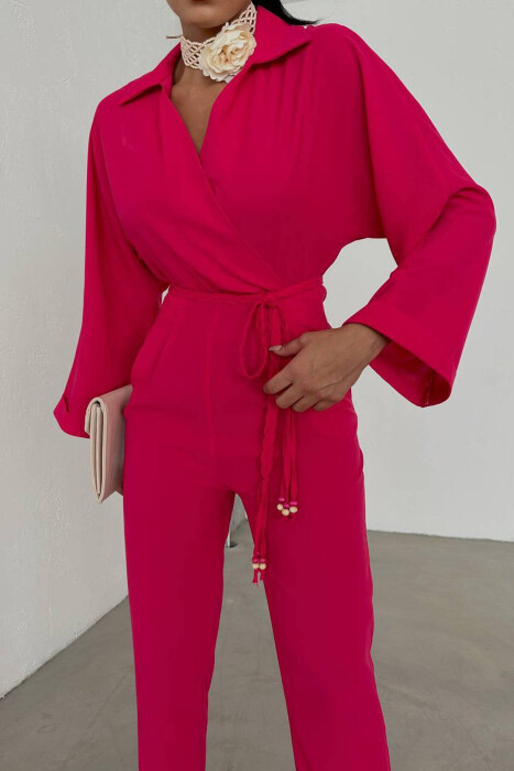 BRAID DETAILS WOMAN JUMPSUIT FUCHSIA/CIKLAMI - 2