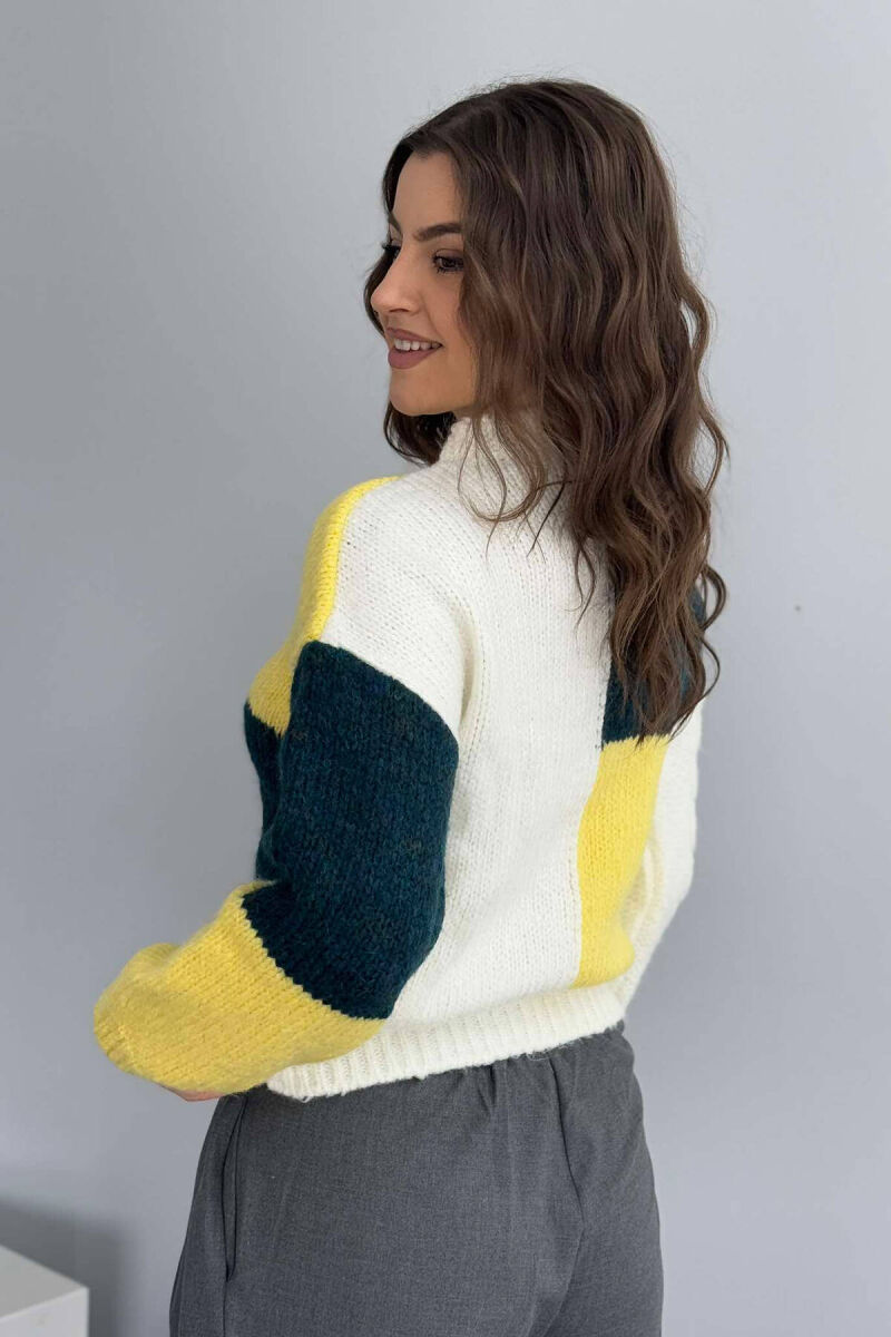 BRAIDS KNITTED WOMEN SWEATER WHITE-E BARDHE - 3