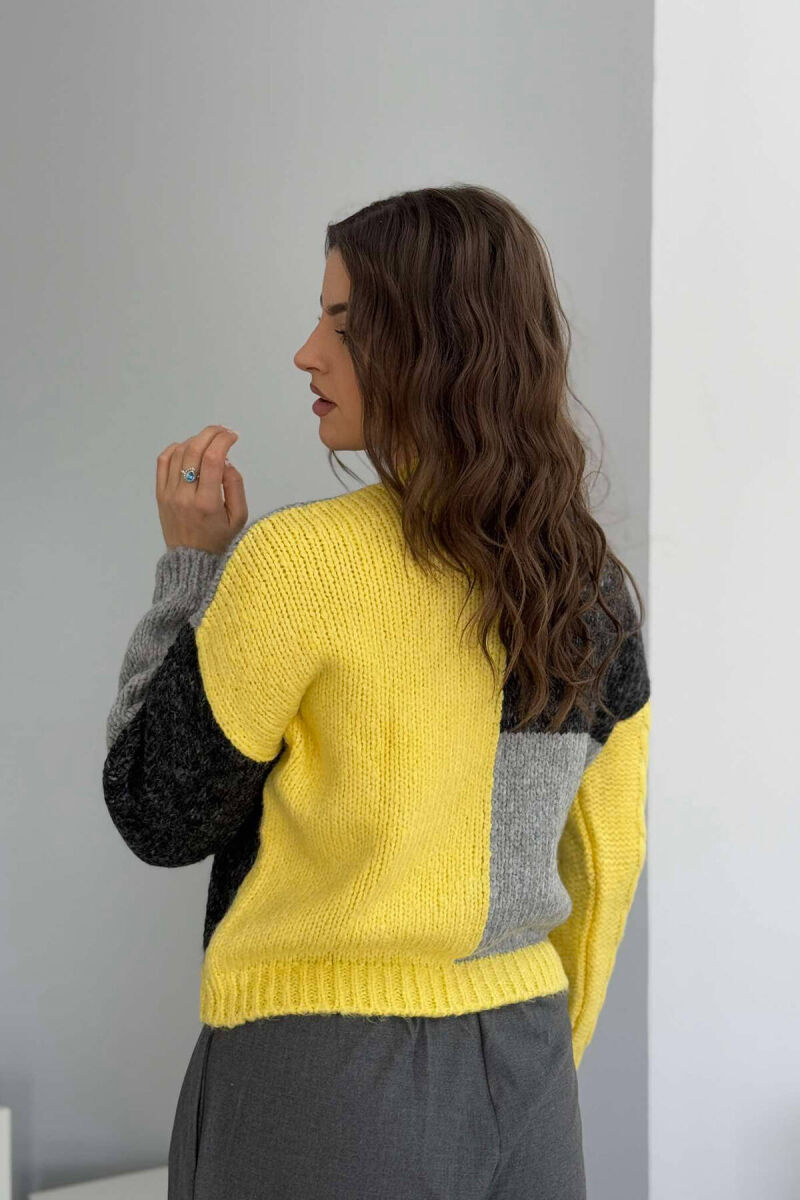 BRAIDS KNITTED WOMEN SWEATER YELLOW/E VERDHE - 3