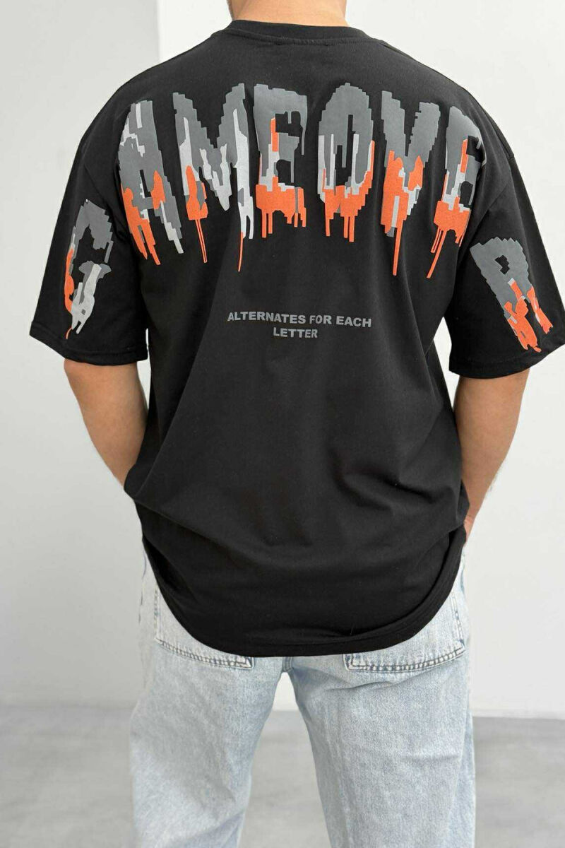 BRAND WRITTING SIMPLE MEN T-SHIRT BLACK/ E ZEZE - 3