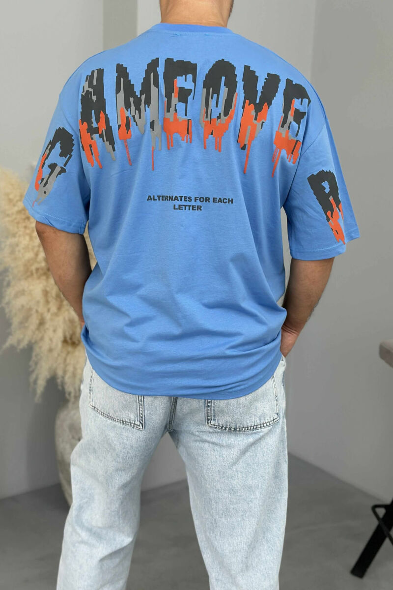 BRAND WRITTING SIMPLE MEN T-SHIRT LIGHTBLUE/BZ - 2