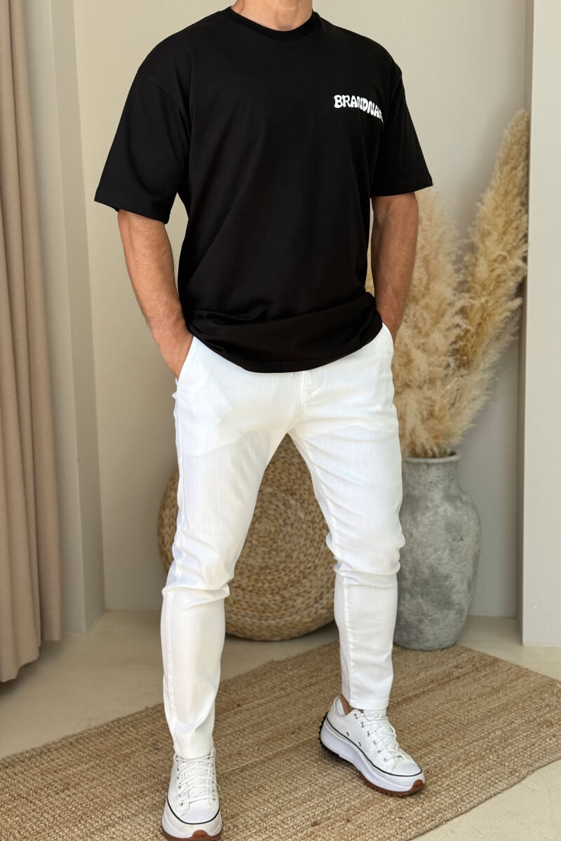 BRANDNAME WRITTING BACK DESIGN MEN T-SHIRT BLACK/ E ZEZE - 1