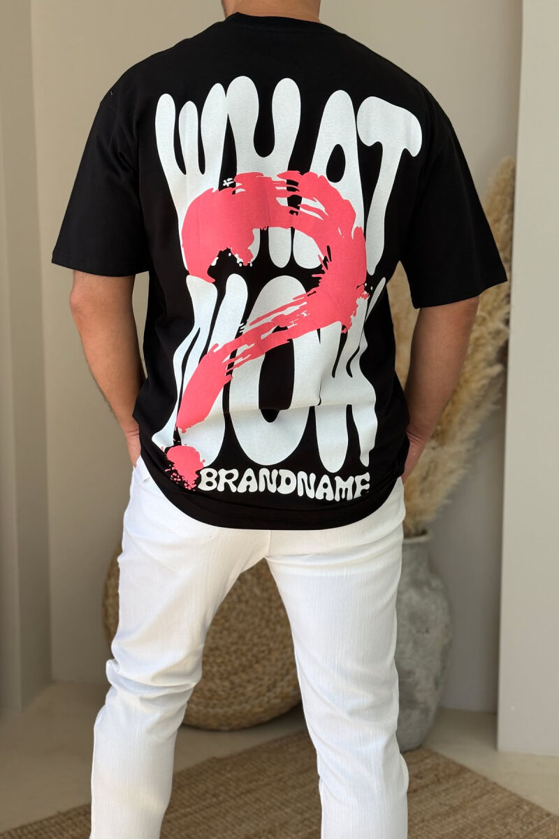 BRANDNAME WRITTING BACK DESIGN MEN T-SHIRT BLACK/ E ZEZE - 3