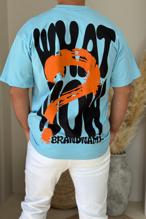 BRANDNAME WRITTING BACK DESIGN MEN T-SHIRT LIGHTBLUE/BZ - 3