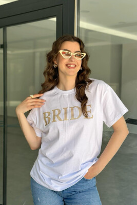 BRIDE COTTON WOMAN T-SHIRT WHITE-E BARDHE 