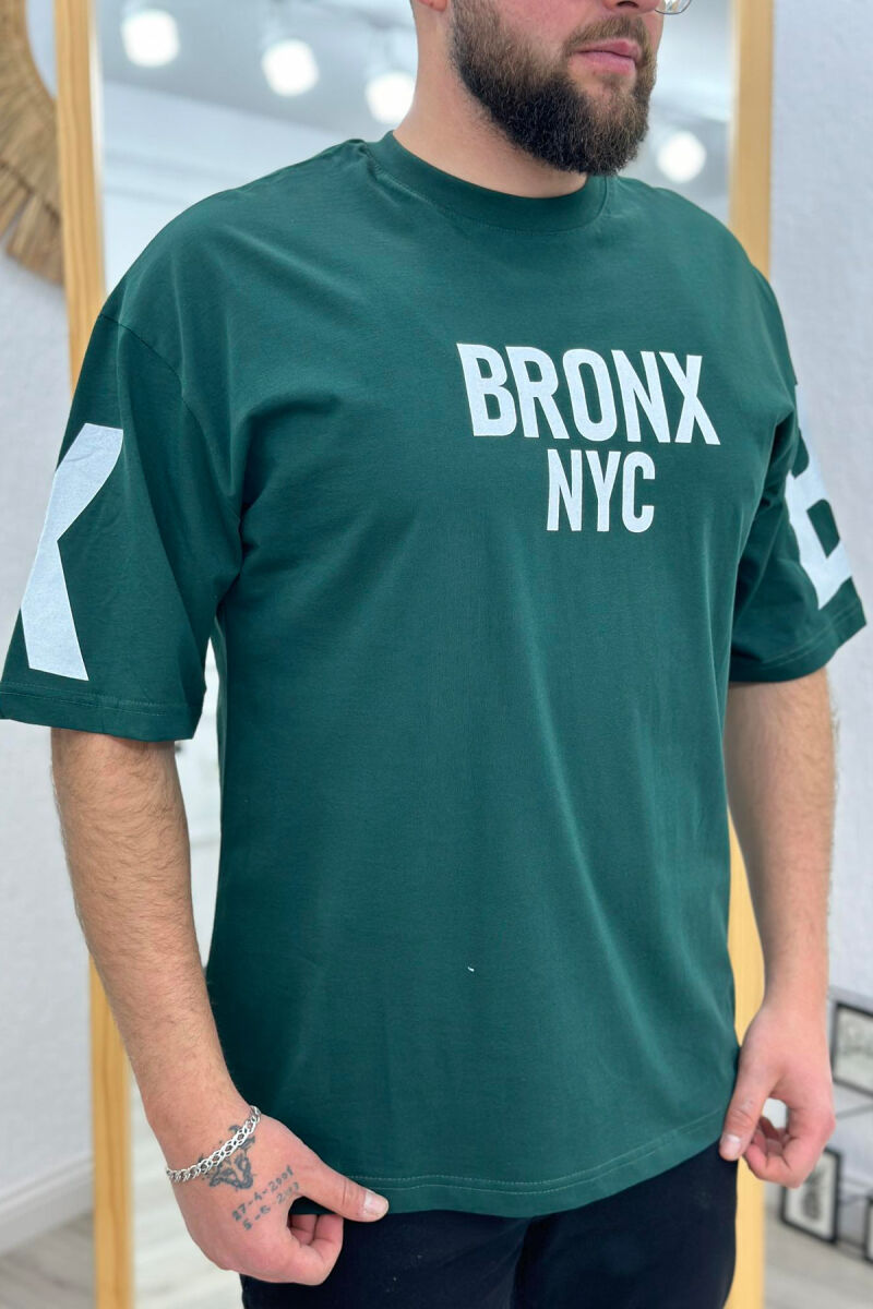 BRONX NYC COTTON MEN T-SHIRT GREEN/JESHILE - 1