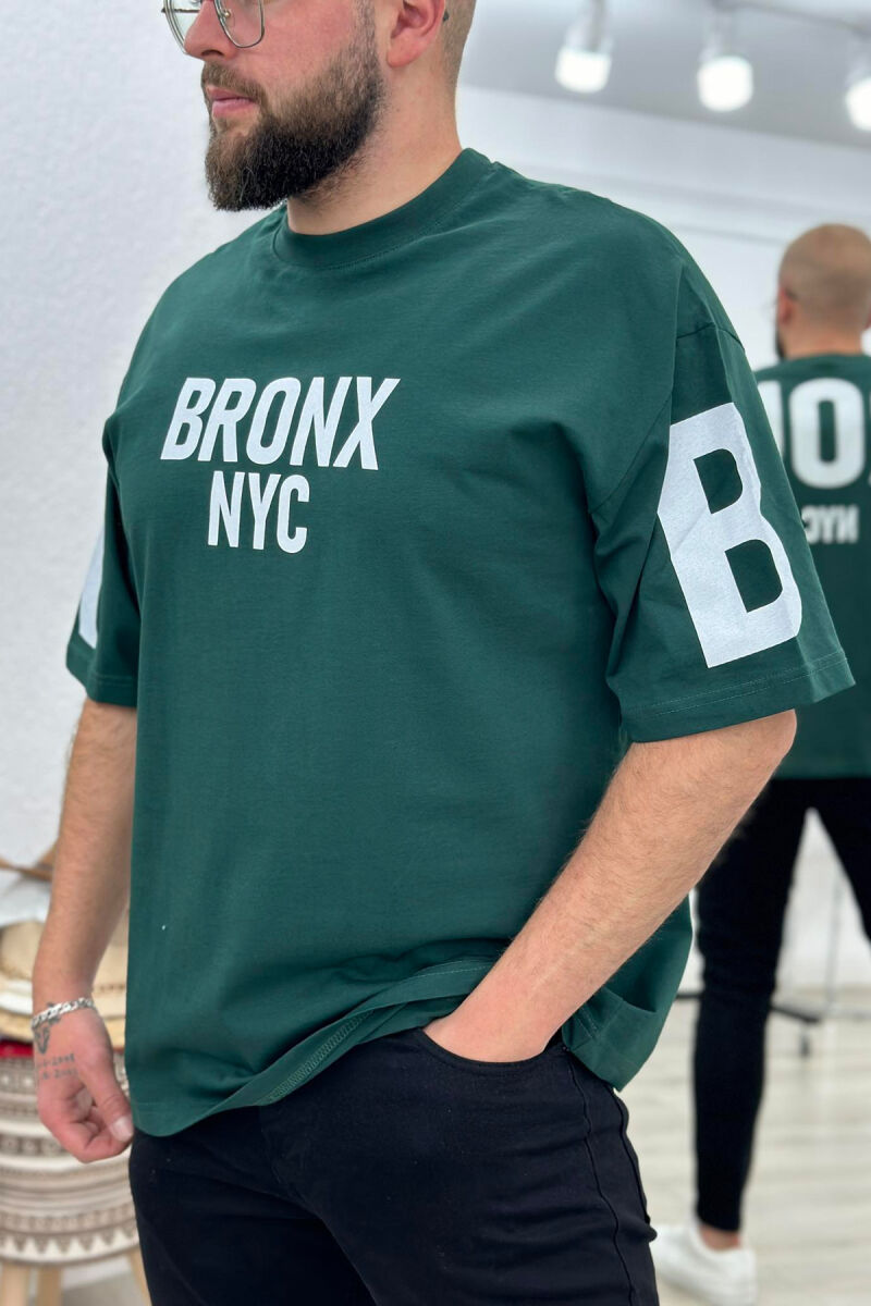 BRONX NYC COTTON MEN T-SHIRT GREEN/JESHILE - 3