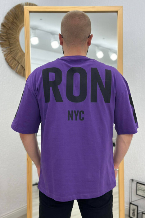 BRONX NYC COTTON MEN T-SHIRT PURPLE/LEJLA - 2