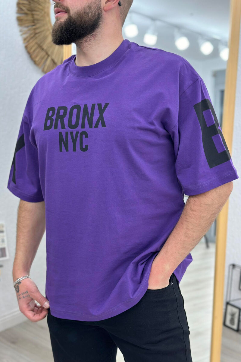 BRONX NYC COTTON MEN T-SHIRT PURPLE/LEJLA - 3