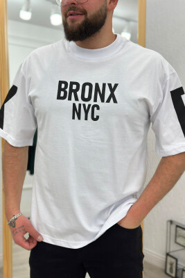 BRONX NYC COTTON MEN T-SHIRT WHITE-E BARDHE 