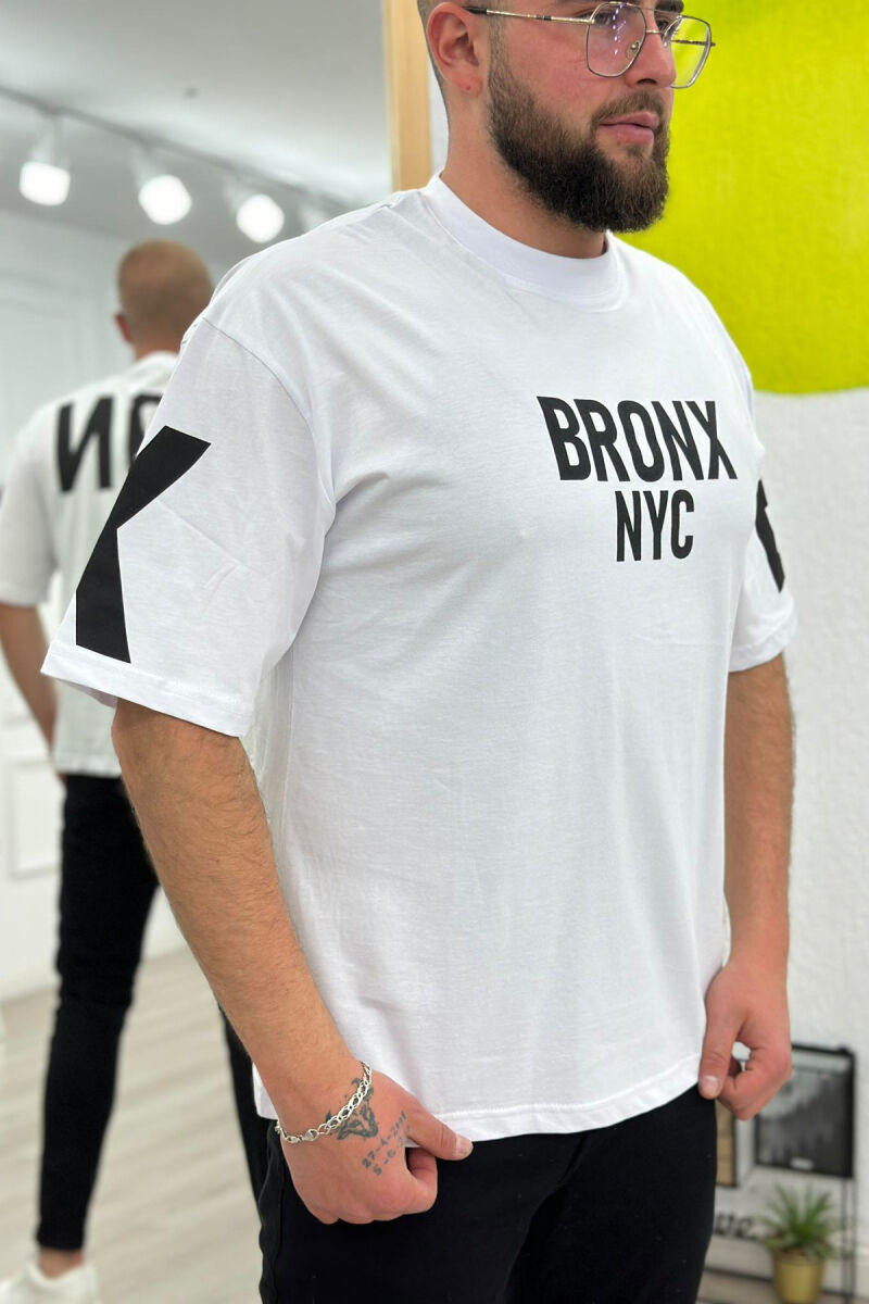 BRONX NYC COTTON MEN T-SHIRT WHITE-E BARDHE - 2