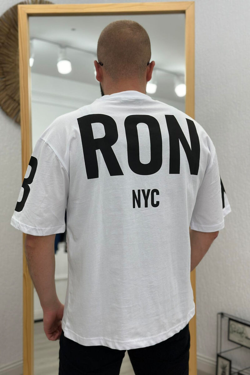 BRONX NYC COTTON MEN T-SHIRT WHITE-E BARDHE - 3