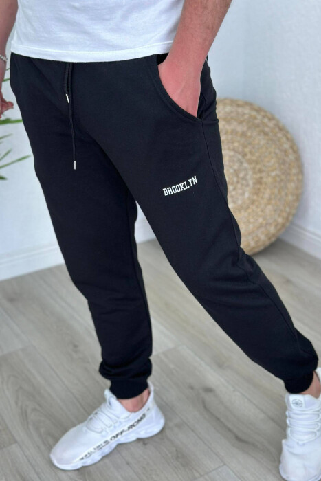 BROOKLYN COTTON MEN SWEATPANTS BLACK/ E ZEZE - 2