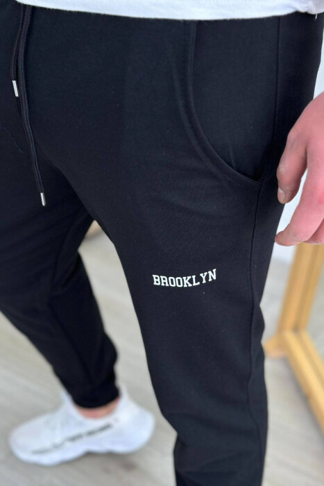 BROOKLYN COTTON MEN SWEATPANTS BLACK/ E ZEZE - 4