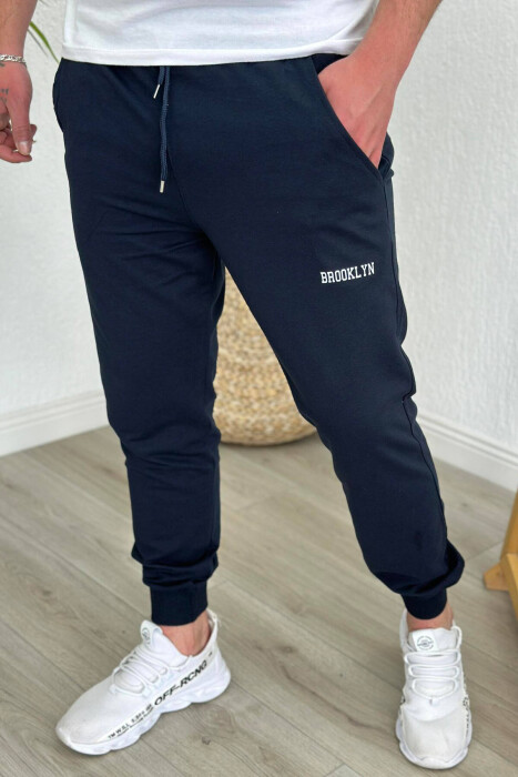 BROOKLYN COTTON MEN SWEATPANTS BLUE/BLU - 2