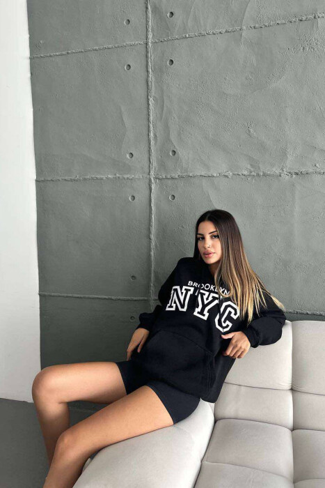 BROOKLYN SIMPLE WOMEN HOODIE BLACK/ E ZEZE - 2