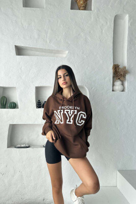 BROOKLYN SIMPLE WOMEN HOODIE BROWN/KAFE 