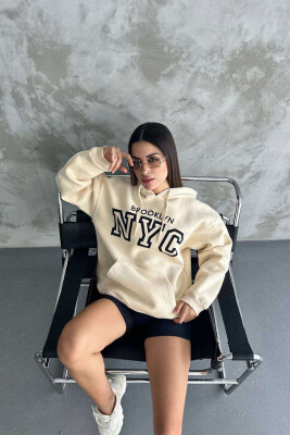 BROOKLYN SIMPLE WOMEN HOODIE CREAM/KREM 