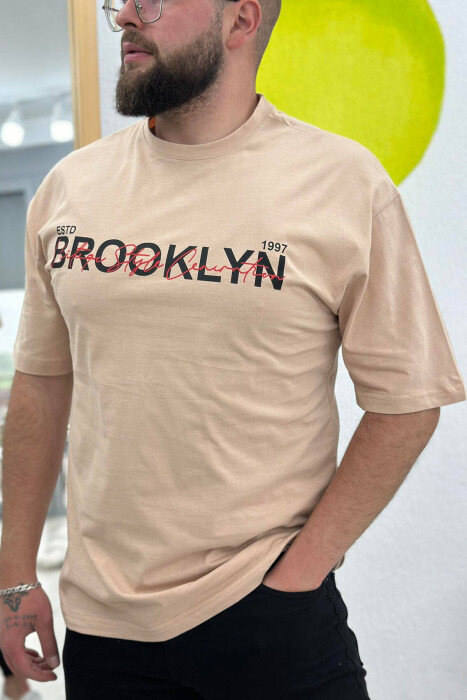 BROOKLYN WRITTINGS MEN TSHIRT BEIGE/BEZHE 