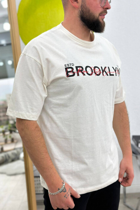 BROOKLYN WRITTINGS MEN TSHIRT CREAM/KREM 