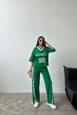 BROOKLYN WRRITINGS ONE COLOR WOMAN TWO PIECE SETS GREEN/JESHILE 