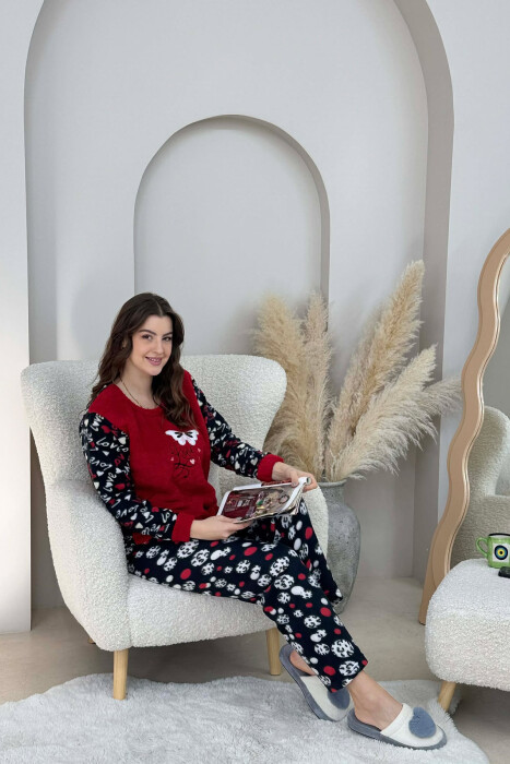 BUTTERFLY DETAIL POLAR WOMAN PIJAMAS RED/E KUQE - 1