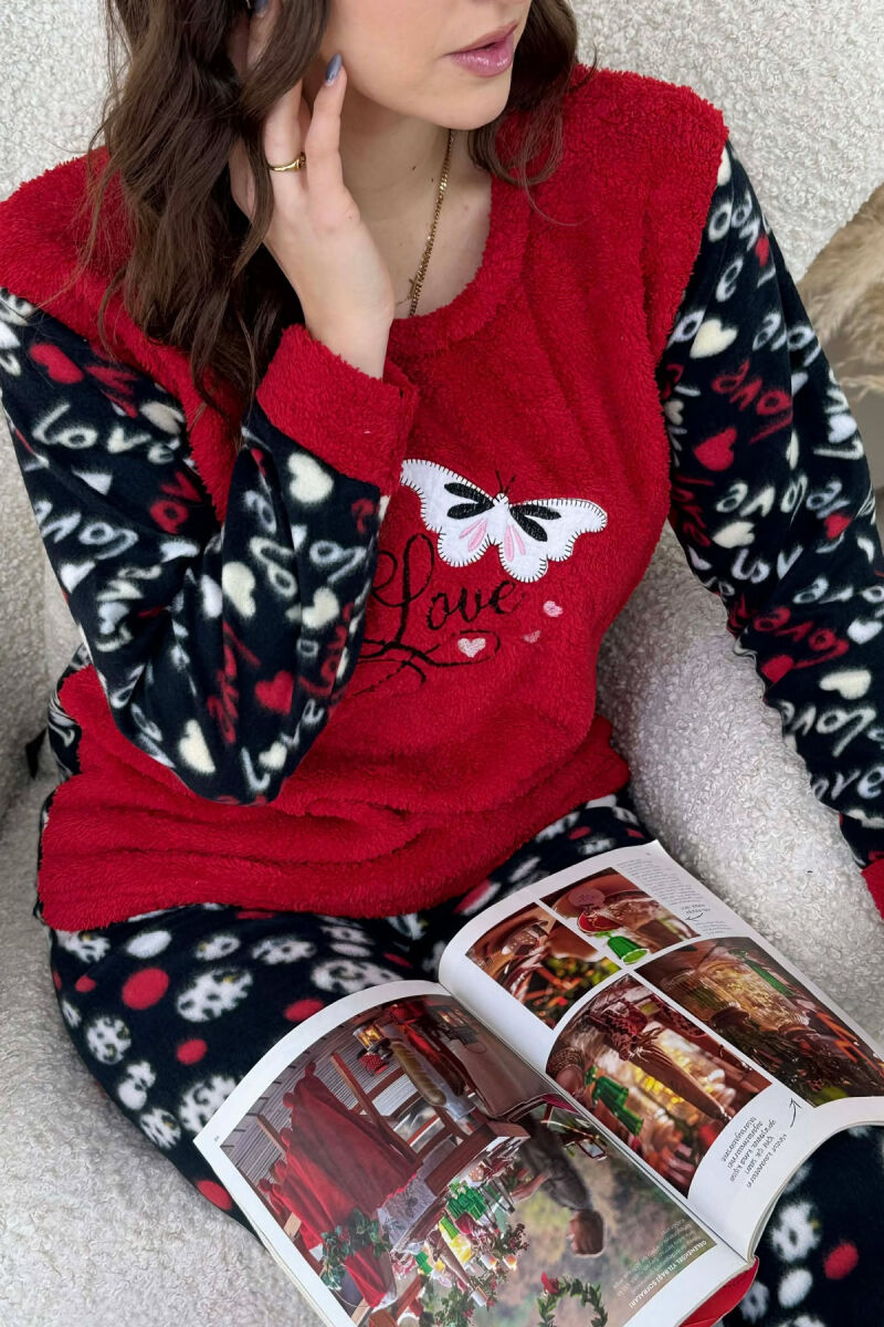 BUTTERFLY DETAIL POLAR WOMAN PIJAMAS RED/E KUQE - 5