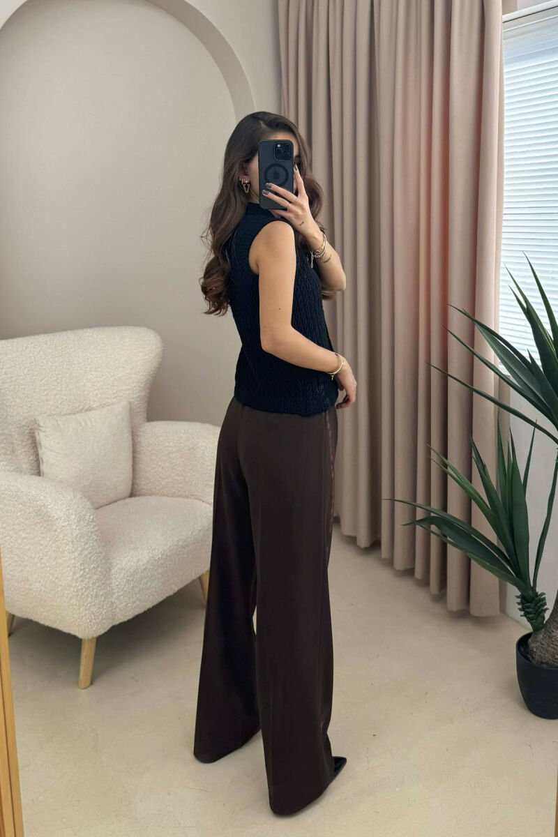 BUTTONED KNITTED WOMEN VEST BLACK/ E ZEZE - 4