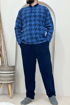 BUTTONED SIMPLE MEN PYJAMAS BLUE/BLU 