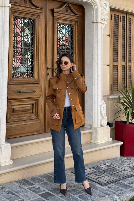 XHAKETE E THJESHTE ME KOPSA PER FEMRA NE NGJYRE KAFE - KLAUDIO FASHION