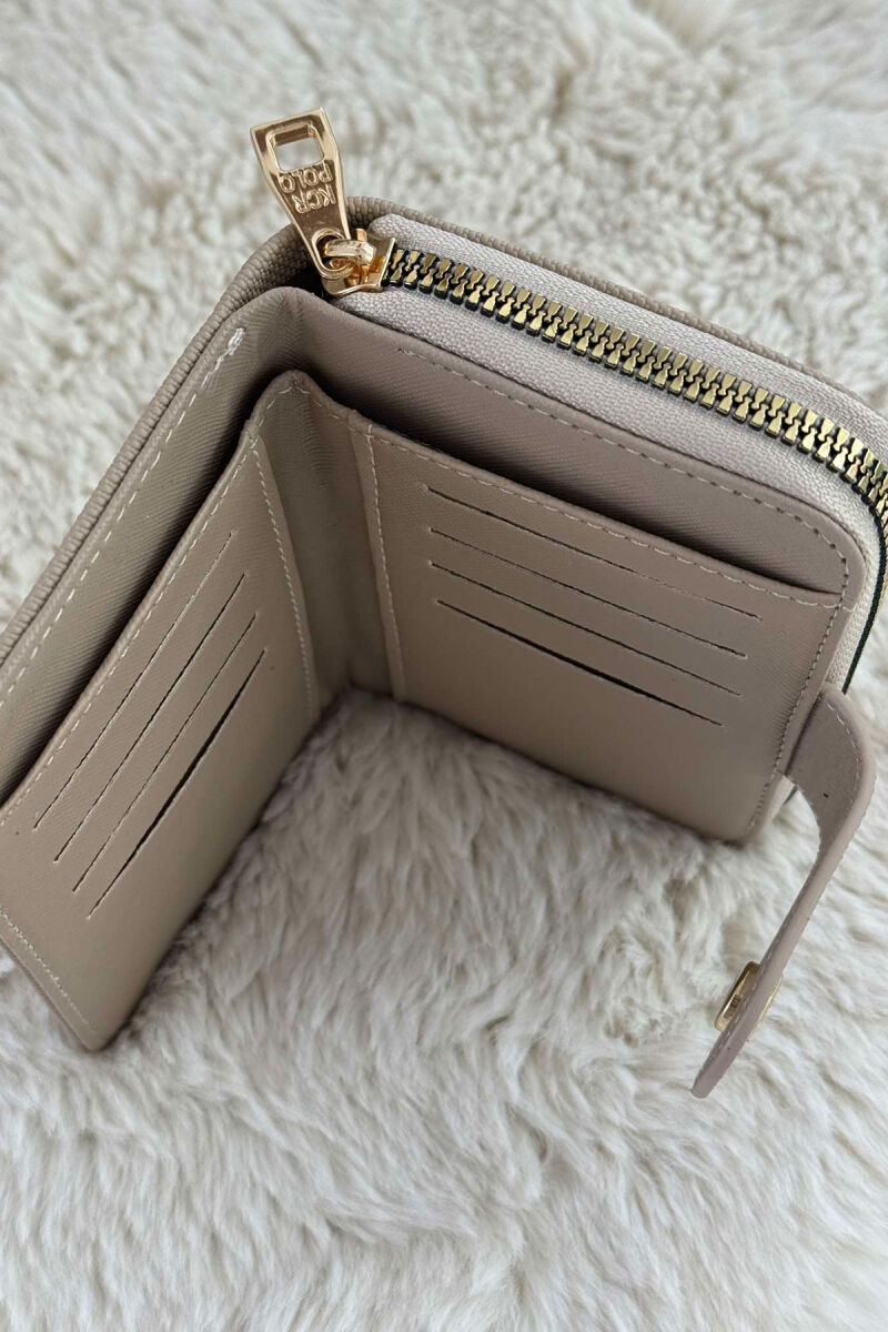 BUTTONED SIMPLE WOMEN WALLET BEIGE/BEZHE - 2