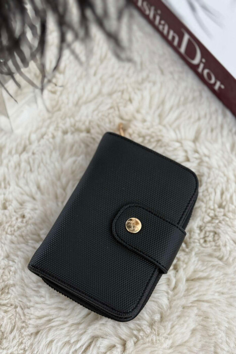 BUTTONED SIMPLE WOMEN WALLET BLACK/ E ZEZE - 1