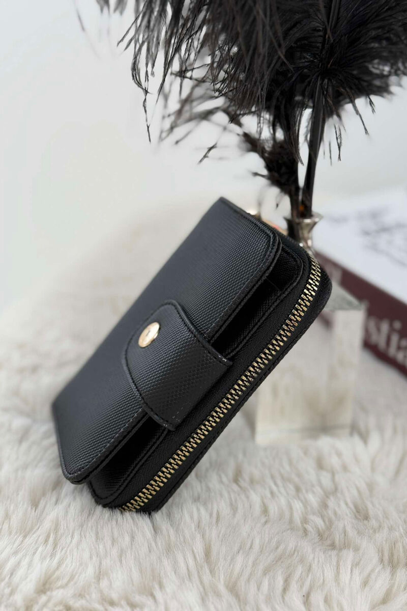 BUTTONED SIMPLE WOMEN WALLET BLACK/ E ZEZE - 4